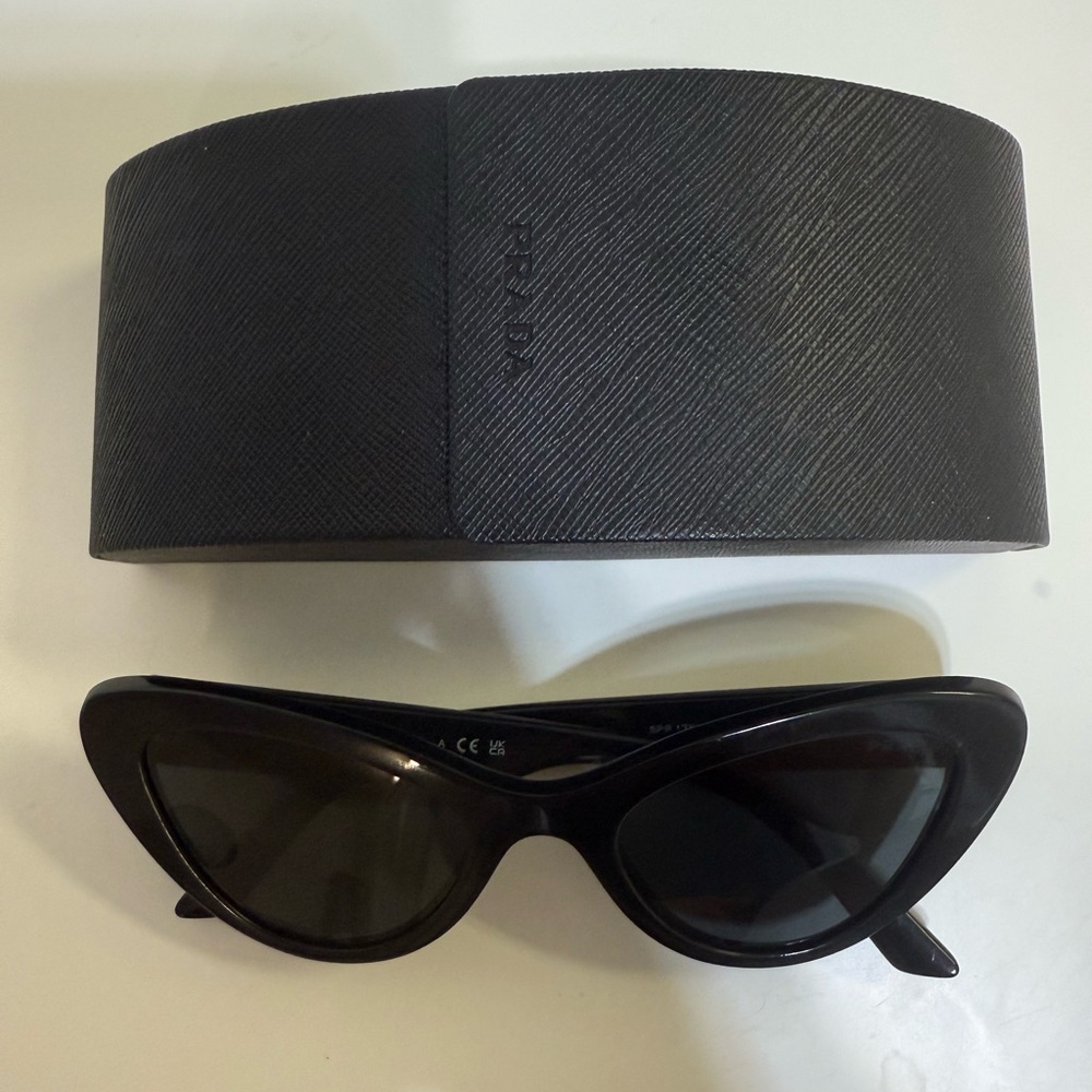 Prada Glossy Black Cat-Eye Sunglasses